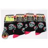 Image 1 : NEW SUGAR SKULL THEME SOCKS PINK SIZE 9-11 (4 PAIR