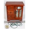 Image 1 : VINTAGE WOODEN JEWELRY BOX WITH 3 HANDMADE