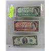 Image 1 : 3 BANKNOTES - 1967 CANADIAN DOLLAR + 1954 TWO DOLL