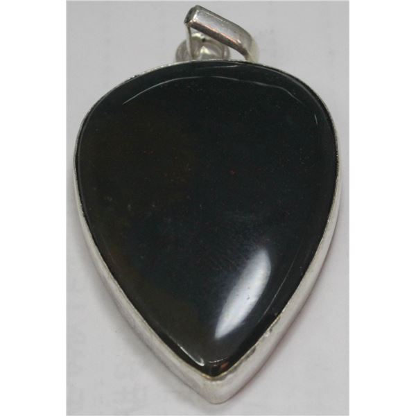 #128-NATURAL INDIA BLOODSTONE PENDANT