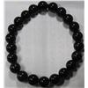 Image 1 : #41-NATURAL FIRE BLACK BRACELET OBSIDIAN 8mm