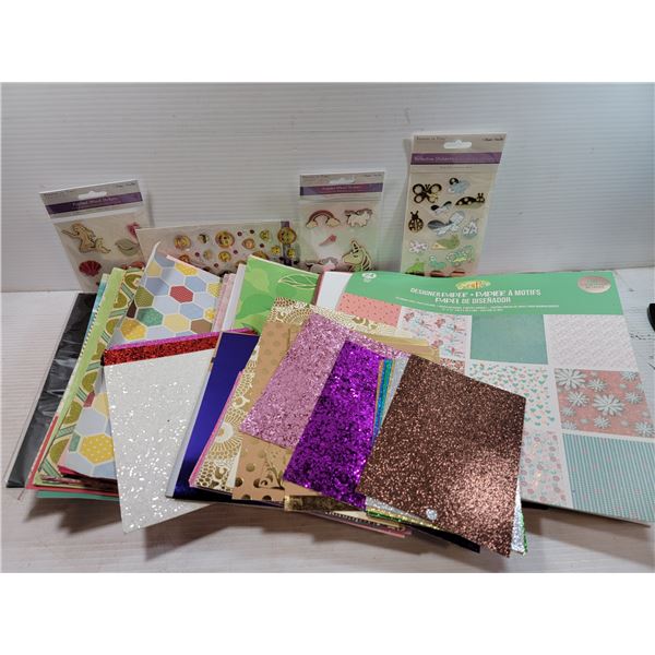 FLAT OF SCRAPBOOKING SHEETS & MORE