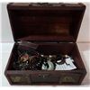 Image 1 : SMALL CHEST FILLED WITH COSTUME JEWELLERY