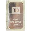 Image 1 : 1 TROY OUNCE .999 SILVER BAR