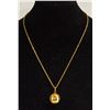 Image 1 : CHANEL GOLD TONE INSET PENDANT & NECKLACE