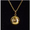 Image 2 : CHANEL GOLD TONE INSET PENDANT & NECKLACE
