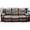 Image 1 : BROWN LEATHERETTE ELECTRIC RECLINING SOFA