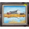 Image 1 : PRAIRIE BARN SCENE OIL ON BOARD SIGNED B EISLER