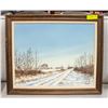 Image 1 : WINTER SCENE OIL ON CANVAS SIGNED - V REESE