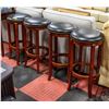 Image 1 : SET OF 4 BROWN MATCHING BAR STOOLS - SWIVELING