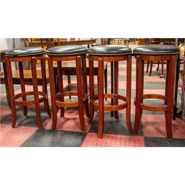 SET OF 4 BROWN MATCHING BAR STOOLS - SWIVELING