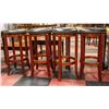 Image 1 : SET OF 4 BROWN MATCHING BAR STOOLS - SWIVELING