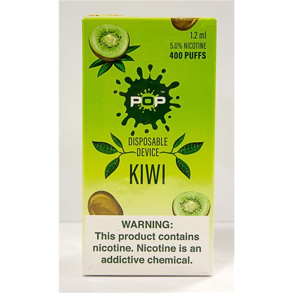 BOX W/10 POP KIWI 5% DISPOSABLE E-CIGS