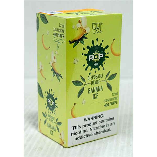 BOX W/10 POP BANANA ICE 5% DISPOSABLE E-CIGS