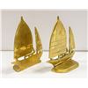 Image 2 : 7" TALL BRASS SAILBOAT BOOKENDS HEAVY