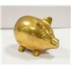 Image 1 : 6" BRASS PIG PIGGY BANK (EMPTY)