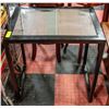 Image 1 : BLACK TABLE W/ MIRRORED TOP H-26.5" 19" X 25.5"