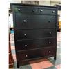 Image 1 : DARK BROWN WOODEN DRESSER W/ DRAWERS APPROX H-51"