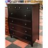 Image 2 : DARK BROWN WOODEN DRESSER W/ DRAWERS APPROX H-51"
