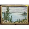 Image 1 : OIL ON CANVAS LAKE SCENE SIGNED DECORTE