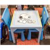 KIDS TABLE WITH 2 CHAIRS, SNOOPY DOG DESIGN