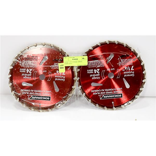 2 NEW 7 1/4  CARBIDE TIPPED SAWBLADES