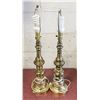 Image 1 : LOT OF 2 BRASS LAMPS - NO SHADES