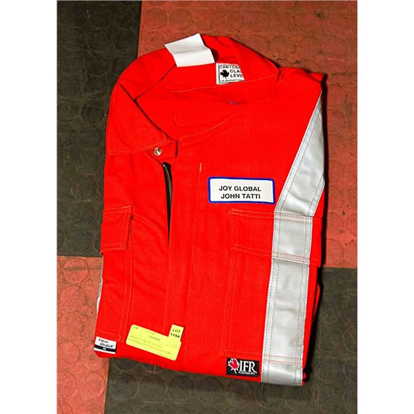 ORANGE FIRE RESISTANT COVERALLS S:56 W/ REFLECTORS