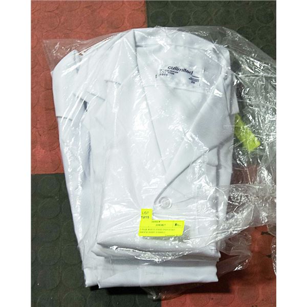 5 PAIR WHITE FOOD INDUSTRY SMOCK SHIRT S:SMALL