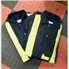 Image 1 : 2 PAIR NAVY COVERALLS SIZE 38 W/ REFLECTOR STRIPS