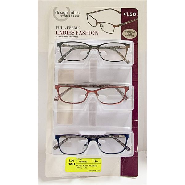 FOSTER GRANT LADIES READING GLASSES 3 PACK +1.50