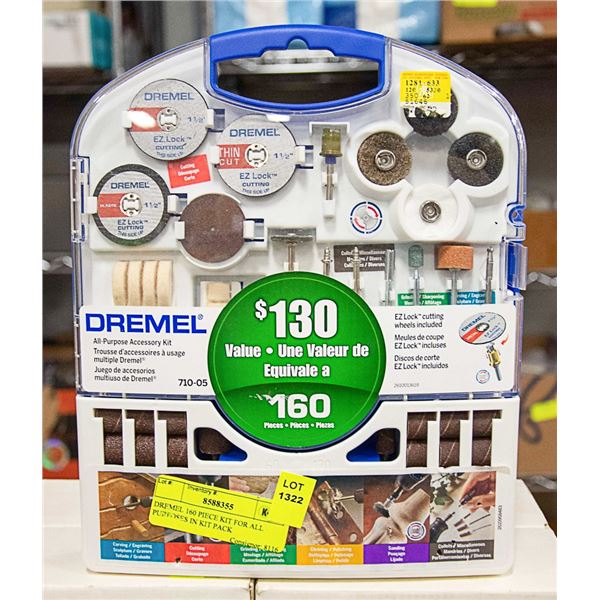 DREMEL 160 PIECE KIT FOR ALL PURPOSES IN KIT PACK