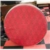 Image 1 : ROUND GAMES TABLE W/ RED FABRIC TOP