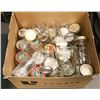 BOX OF ASSORTED GLASS JARS