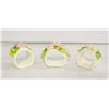 Image 1 : 3 PC BONE CHINA NAPKIN RINGS, PAIR OF PORCELAIN BI