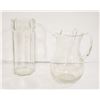 Image 1 : 2 GLASS PITCHERS AND 9" GLASS BOWL