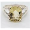 Image 1 : ESTATE .925 SILVER & CITRINE SIZE 4.5 RING.