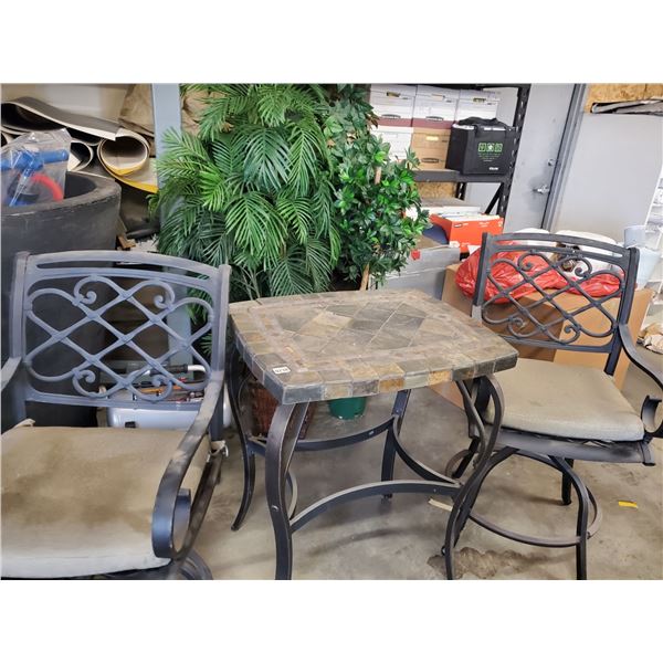 Mosiac Tabletop and Iron Patio Set