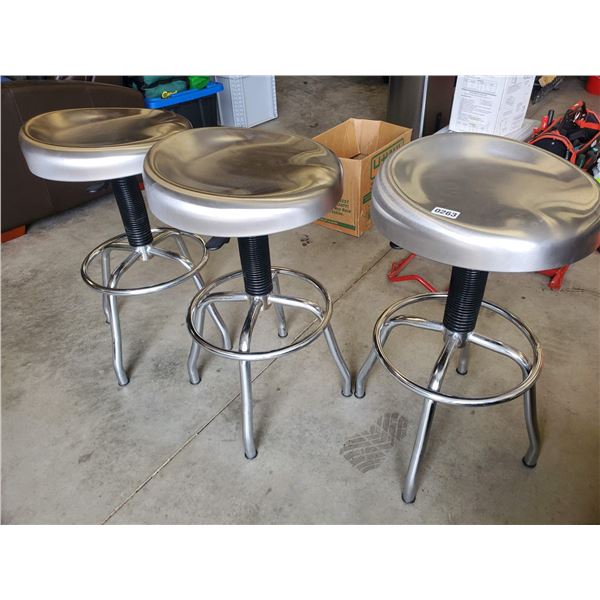 3 Metal Garage Stools