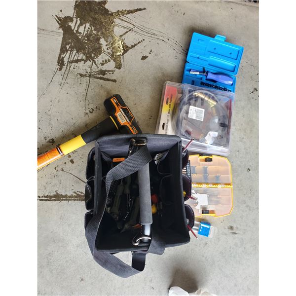 Tool Bag and Sledgehammer Misc. Lot
