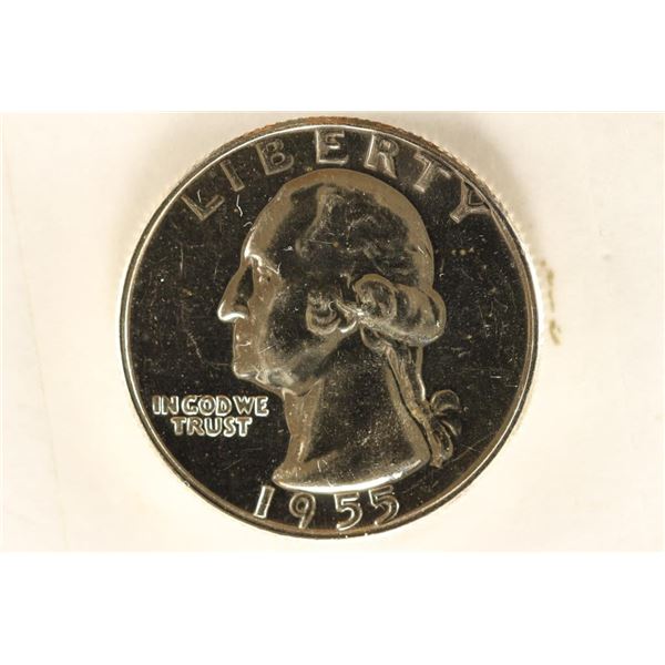 1955 PROOF WASHINGTON SILVER QUARTER