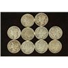 Image 1 : 10 ASSORTED 1940'S MERCURY DIMES