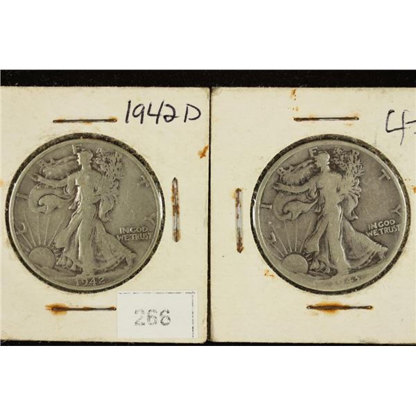 1942-D & 1943-D WALKING LIBERTY HALF DOLLARS
