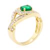 Image 4 : 1.35 ctw Oval Mixed Emerald And Round Brilliant Cut Diamond Ring - 14KT Yellow G