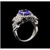 Image 4 : 14KT White Gold 4.31 ctw Tanzanite and Diamond Ring
