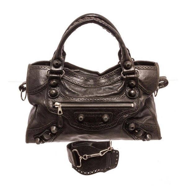 Balenciaga Black City Shoulder Bag