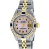 Image 2 : Rolex Ladies 2 Tone Pink MOP Ruby & Sapphire Datejust Oyster Perpetual Wriswatch