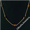 Image 2 : Vintage 10kt Yellow Gold 26.5" Round & Custom Cut Tiger's Eye Bead Chain Necklac