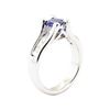 Image 4 : 1.28 ctw Sapphire And Diamond Ring - 14KT White Gold