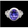 Image 2 : 14KT White Gold 6.59 ctw Tanzanite and Diamond Ring